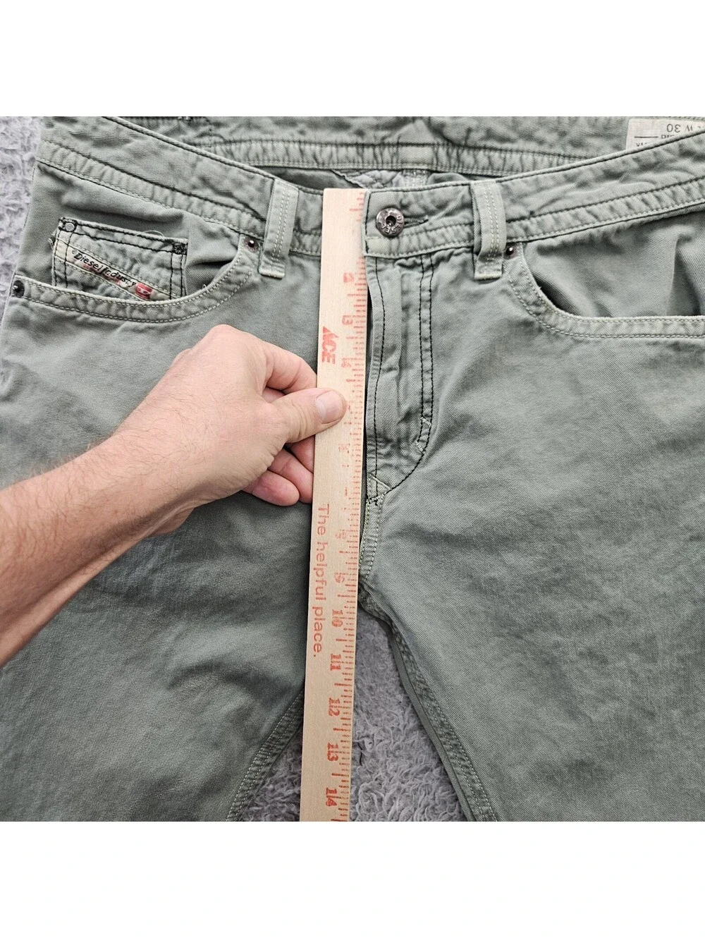 DIESEL Jeans Men THAVAR 30 (fits 32x32) Slim Skinny Green